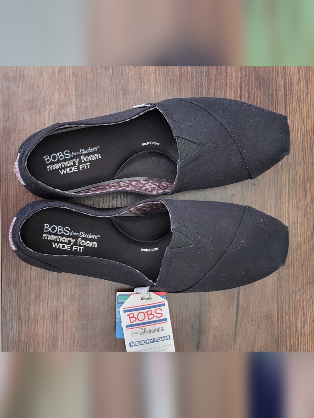 Skechers BOBS Wide Fit Black Slip-On